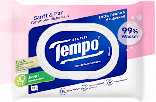 Feuchtes Toilettenpapier sanft & pur  Tempo