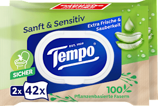 Feuchtes Toilettenpapier sanft & sensitiv Aloe Vera (2x42 St) Tempo