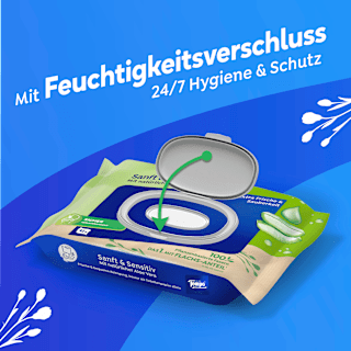 Feuchtes Toilettenpapier sanft & sensitiv Aloe Vera (2x42 St) Tempo