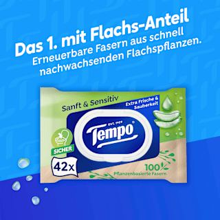 Feuchtes Toilettenpapier sanft & sensitiv Aloe Vera (2x42 St) Tempo