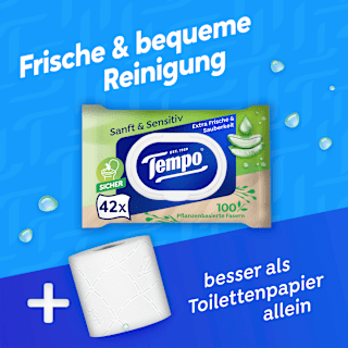 Feuchtes Toilettenpapier sanft & sensitiv Tempo