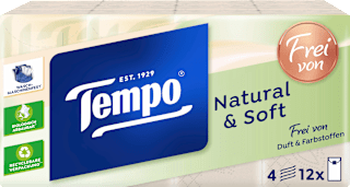 Taschentücher natural & soft (12x9 St) Tempo