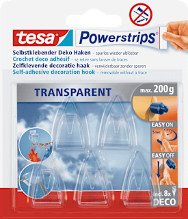Dekohaken Powerstrips® transparent Set 5tlg, 1 St tesa