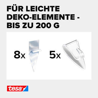 Dekohaken Powerstrips® transparent Set 5tlg tesa
