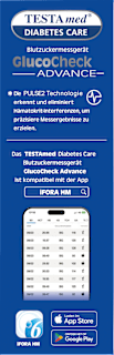 GlucoCheck ADVANCE Blutzuckermessgerät mit Sprachausgabe Testa med