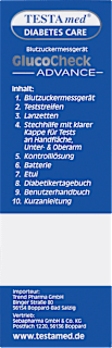 GlucoCheck ADVANCE Blutzuckermessgerät mit Sprachausgabe Testa med