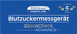 GlucoCheck ADVANCE Blutzuckermessgerät mit Sprachausgabe Testa med