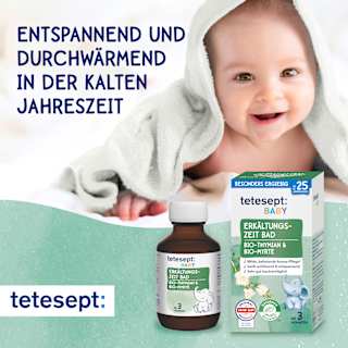 Baby Erkältungszeit Bad mit Thymian & Myrte tetesept