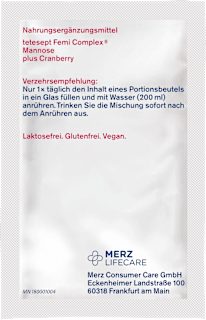 Femi Complex Mannose plus Cranberry Sachets 8 St tetesept
