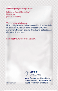 Femi Complex Mannose plus Cranberry Sachets 8 St tetesept