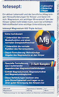 Magnesium 600 Triple Action Tabletten 30 St tetesept
