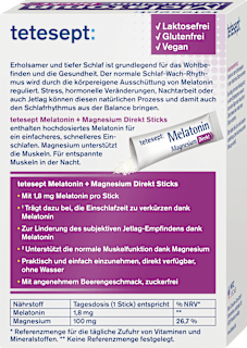 Melatonin + Magnesium Direkt Sticks 20 St tetesept