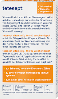 Vitamin D3 10.000 I.E. Wochendepot Tabletten 12 St tetesept