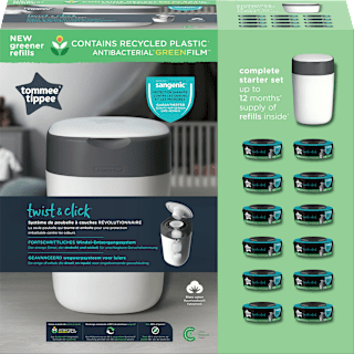 Windeleimer Twist & Click inkl. 12 Nachfüllkassetten, weiß Tommee Tippee