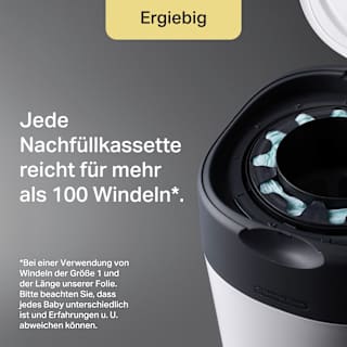 Windeleimer Twist & Click Sangenic, inklusive 6x Nachfüllpacks, weiß Tommee Tippee