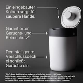 Windeleimer Twist & Click Sangenic, inklusive 6x Nachfüllpacks, weiß Tommee Tippee
