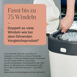 Windeleimer Twist & Click Sangenic XL, weiß Tommee Tippee