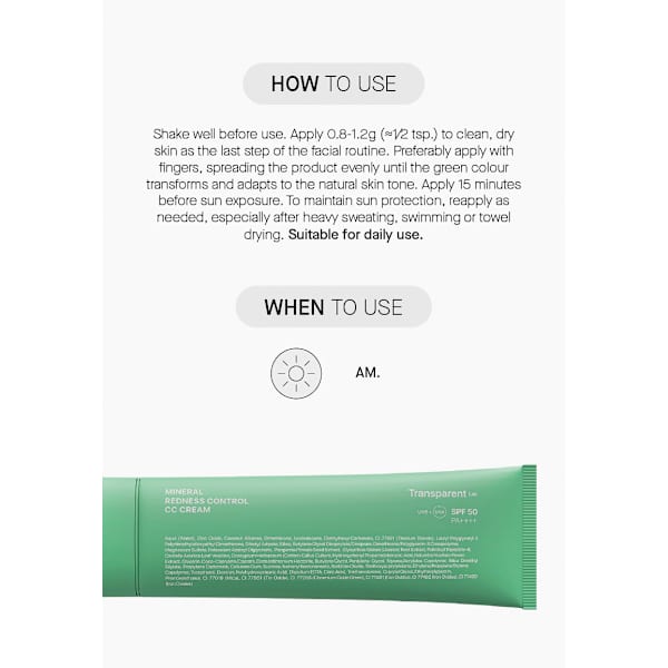 CC Cream Mineral Redness Control LSF 50 Transparent Lab
