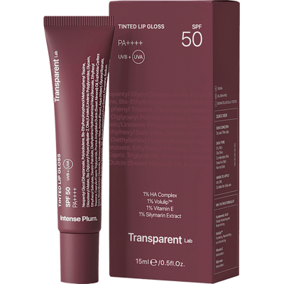 Transparent Lab Lip gloss Intense Plum SPF 50, regenerating, 15 ml