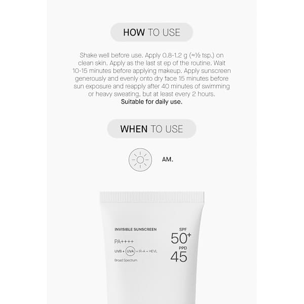 Sonnencreme Gesicht Invisible LSF 50+ Transparent Lab