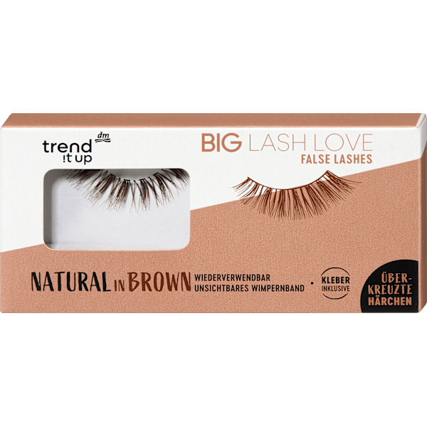 Künstliche Wimpern Big Lash Love Natural Brown (1 Paar) trend !t up