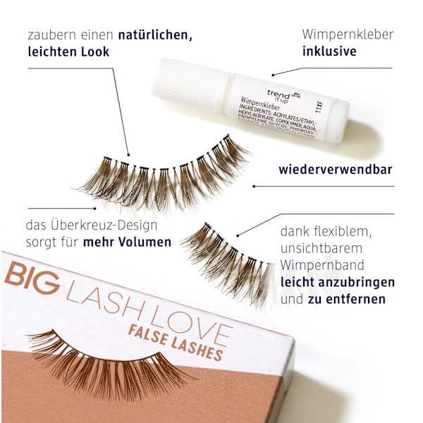 Künstliche Wimpern Big Lash Love Natural Brown (1 Paar) trend !t up
