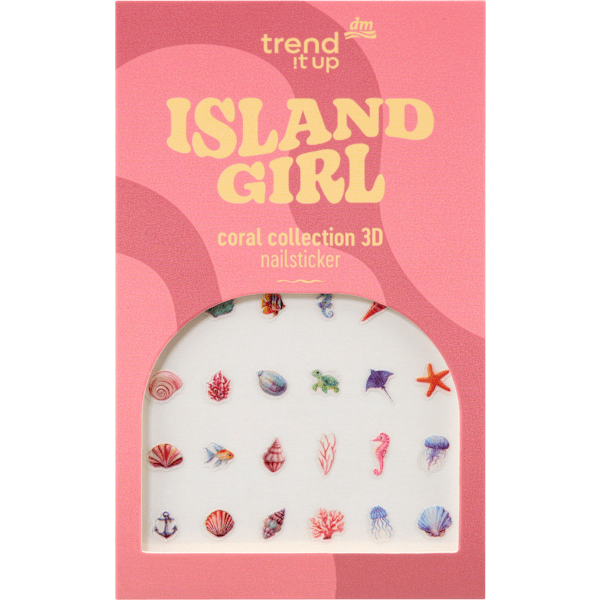 Nagelsticker Island Girl, 3D Coral Collection trend !t up