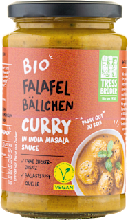 Falafelbällchen Curry India Masala Sauce TRESSBRÜDER