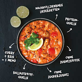 Tandoori Typ Chicken Curry mit Naturreis TRESSBRÜDER