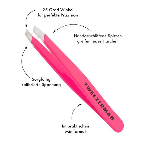 Pinzette, Mini Slant Tweezer Neon Pink Tweezerman