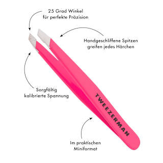 Pinzette, Mini Slant Tweezer Neon Pink Tweezerman