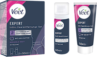 Intimbereich Set, Enthaarungscreme & Multi-Benefit-Schaum (2x50 ml) Veet