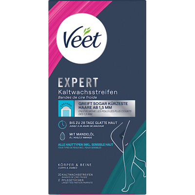 Veet Cold wax strips body & legs, 20 pcs