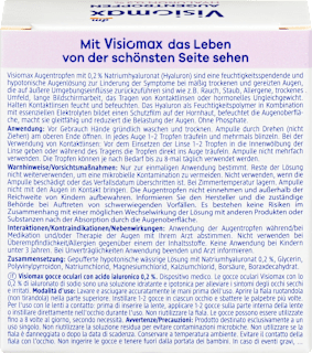 Augentropfen mit 0,2% Hyaluron, ohne Konservierungsmittel (15x0,4 ml) Visiomax
