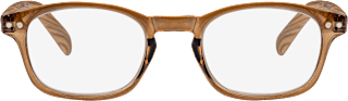 Fertig-Lesebrille glänzend/transparent braun Holzoptik +2,50 Visiomax