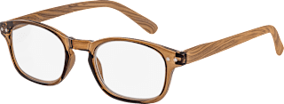 Fertig-Lesebrille glänzend/transparent braun Holzoptik +2,50 Visiomax
