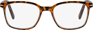 Fertig-Lesebrille glänzend/transparent demi braun +3,00 Visiomax