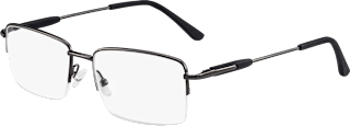 Fertig-Lesebrille schwarz Halbrand +1,00 Visiomax