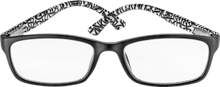 Fertig-Lesebrille schwarz/Muster +1,00 Visiomax