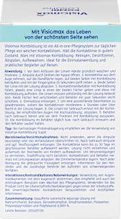 Kombilösung Einmaldosis für weiche Kontaktlinsen, mit Kontaktlinsenbehälter (15x10 ml) Visiomax