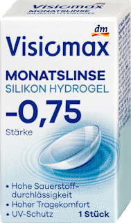 Silikon-Hydrogel Monatslinse Dioptrie -0,75 Visiomax