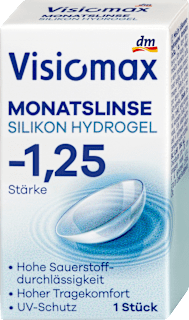 Silikon-Hydrogel Monatslinse Dioptrie -1,25 Visiomax