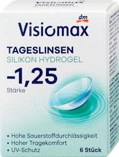 Silikon-Hydrogel Tageslinsen Dioptrie -1,25 Visiomax