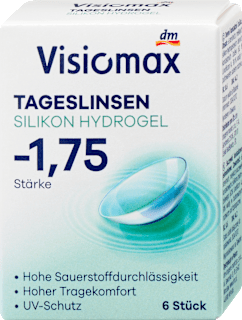 Silikon-Hydrogel Tageslinsen Dioptrie -1,75 Visiomax