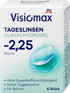 Silikon-Hydrogel Tageslinsen Dioptrie -2,25 Visiomax