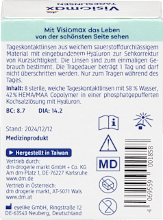 Tageslinsen Dioptrie -1,50 Visiomax