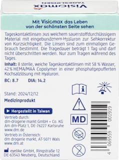Tageslinsen Dioptrie -2,00 Visiomax