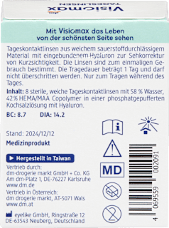 Tageslinsen Dioptrie -3,50 Visiomax