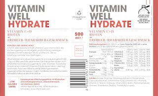 Erfrischungsgetränk, Hydrate Erdbeer-Rhabarber Vitamin Well