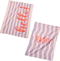 Geschirrtücher aus Baumwolle "happy/hello", lila/rosa Vito & Joe